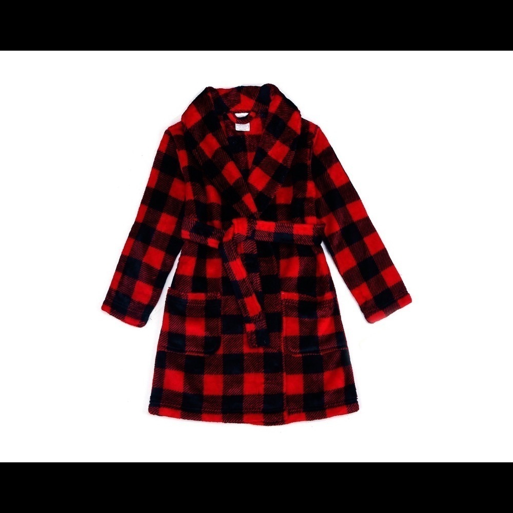 𝅺wonder Nation Boys Plaid Robe, XS(4-5)